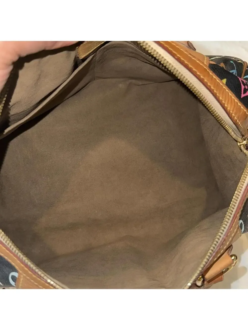 Authentic Louis Vuitton White Noir Multicolor Courtney MM bag
